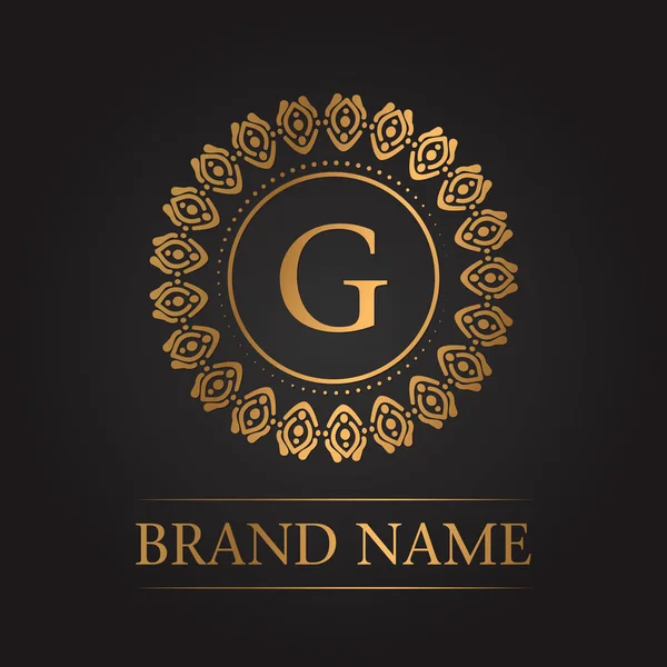 Luxury gold template monogram Stock Vector