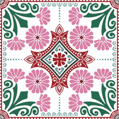Dekoratif çini desen tasarım. Vektör çizim.