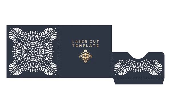 Modèle de carte de mariage vectoriel découpe laser — Image vectorielle