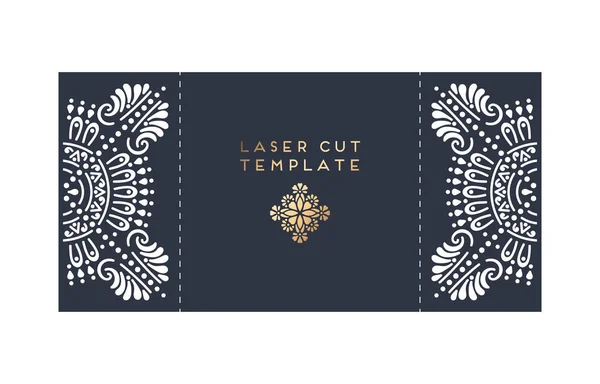 Modèle de carte de mariage vectoriel découpe laser — Image vectorielle