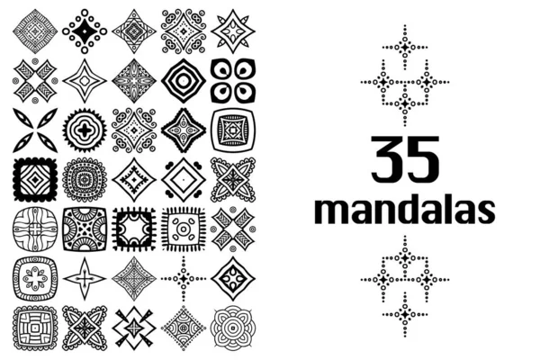 Definir padrão de ornamento redondo. Mandalas vetoriais —  Vetores de Stock