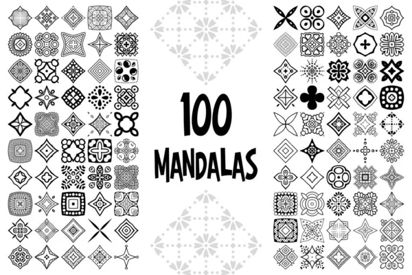 Definir padrão de ornamento redondo. Mandalas vetoriais —  Vetores de Stock