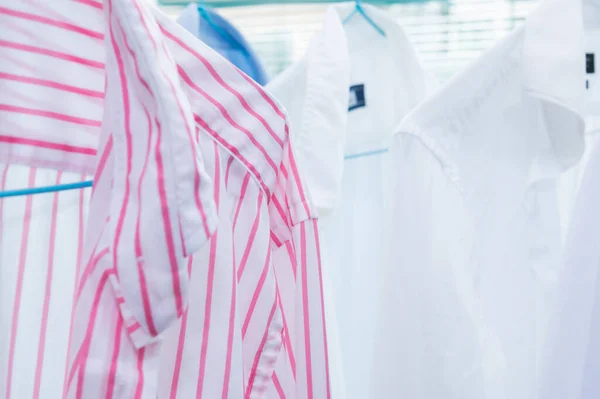 Camisas Que Secam Após Lavagem Ecológica Lavanderia Profissional — Fotografia de Stock