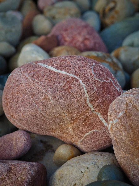 Close up stone beach, macro, detail, line, shadows — Stock Photo, Image