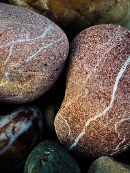 Close up stone beach, macro, detail, line, shadows — Stock Photo, Image