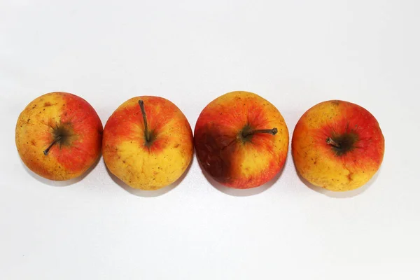 Closeup of a seasonal farmer\'s apples.Red natural apples