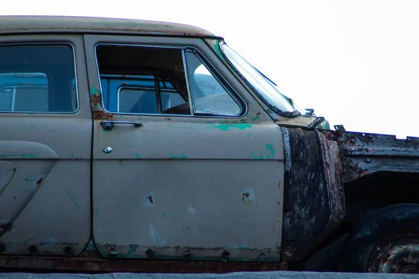 Rusty old bodies of Soviet rare cars