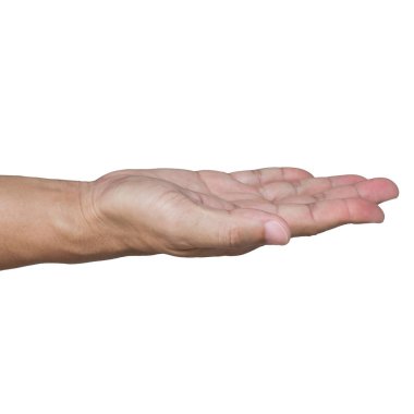 beyaz izole el açmak