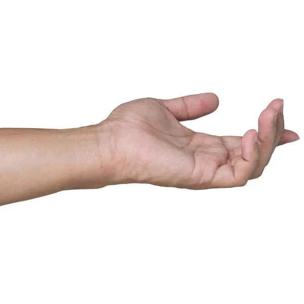 Mão Aberta Isolada Branco — Fotografia de Stock
