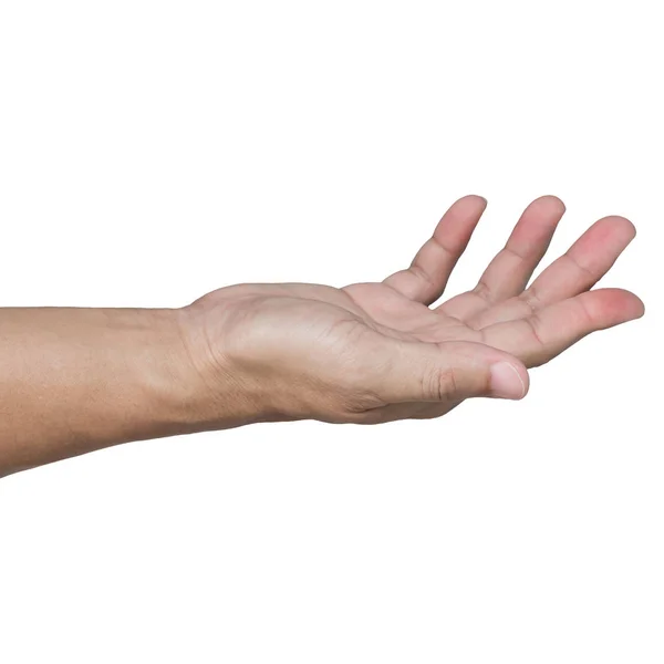 Offene Hand Isoliert Auf Weiß — Stockfoto