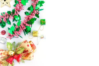 kopya alanı ile üst görünümünde Noel arka planı