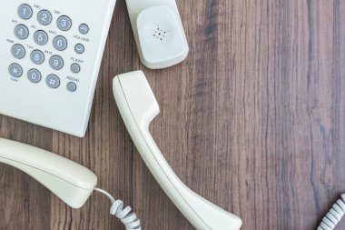 kopya alanı ile üst görünümünde eski telefon