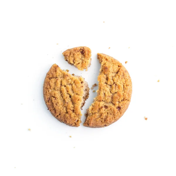 왼쪽 위의 하얀 배경에 있는 버터 쿠키 — 스톡 사진