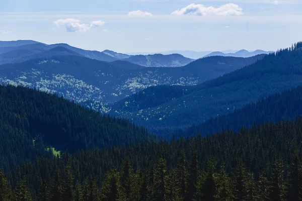 dağ doruklarına yeşillik ve Karpatlar lanscapes karda