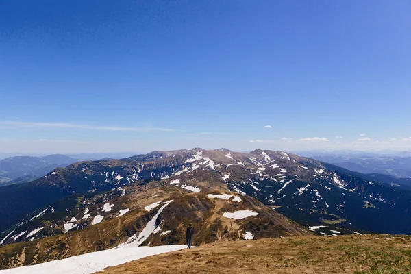 Carpathian Mountains Top View Sunny Day — Stock Photo, Image