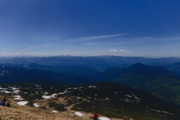 Cárpatos Montañas Vista Superior Día Soleado —  Fotos de Stock