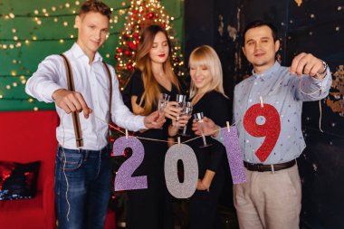 2019 numaraları yeni yıl partisi, Noel ağacı evde