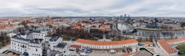 Büyük Dükü Litvanya, hava şehir manzaralı, Vilnus, Litvanya, geniş panorama Palace