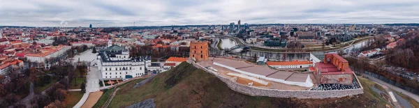 Tour Château Gediminas Vue Aérienne Sur Drone Vilnius Lituanie — Photo