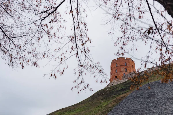 Torre Castelo Gediminas Vista Para Baixo Vilnius Lituânia — Fotografia de Stock
