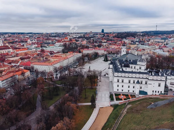 Palast Der Großfürsten Von Litauen Luftaufnahme Der Stadt Vilnius Litauen — Stockfoto