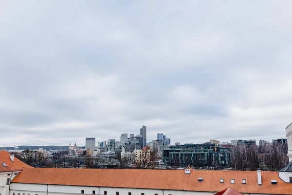 Vilnius Litauen Stadtblick Über Neris Glasneubauten — Stockfoto