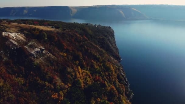 Vuelo Aéreo Sobre Agua Bakota Bay Ucrania Paisaje — Vídeo de stock