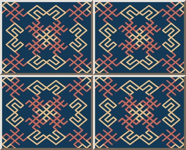 Keramik Fliesenmuster Spirale Kreuzrahmen Linie Orientalische Innenboden Wandornament Elegantes Stilvolles — Stockvektor
