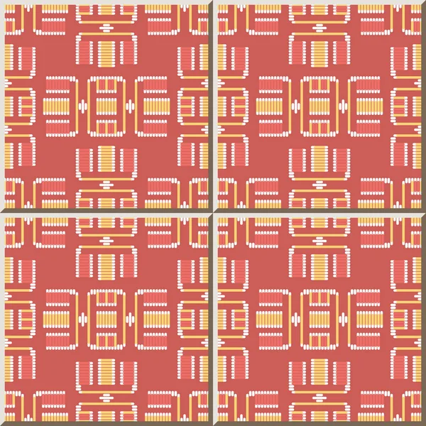 Patrón Baldosas Cerámica Geometría Cross Frame Line Oriental Interior Decoración — Archivo Imágenes Vectoriales