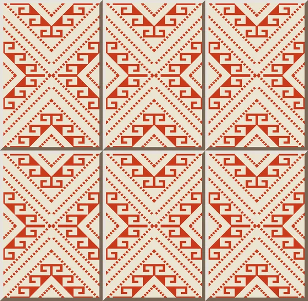 Keramik Fliesen Muster Prüfen Diamant Geometrie Kreuzrahmen Punkt Linie Orientalische — Stockvektor