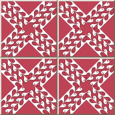 Seramik karo kırmızı model aşk sarmal eğri onay kalp asma satır çapraz oryantal iç döşeme duvar süsleme zarif şık tasarım