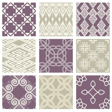 Klasik vintage zarif menekşe sorunsuz soyut model, arka plan görüntüsü için antika oryantal tasarımı.