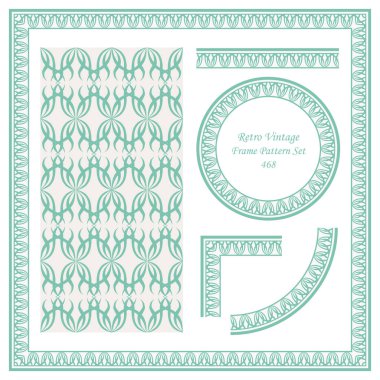 Vintage sınır Dikişsiz desen arka plan ayarlamak sarmal eğri çapraz dalga asma, davet tebrik kartı veya Not şablonu tasarımı için ideal.