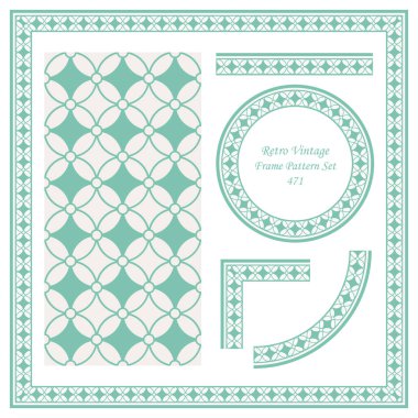 Vintage sınır Dikişsiz desen arka plan yuvarlak çapraz çiçek çerçeve, davet tebrik kartı veya Not şablonu tasarımı için ideal ayarla.