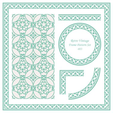 Vintage sınır Dikişsiz desen arka plan yuvarlak eğrisi sarmal çerçeve zinciri çiçek, davet tebrik kartı veya Not şablonu tasarımı için ideal ayarla.