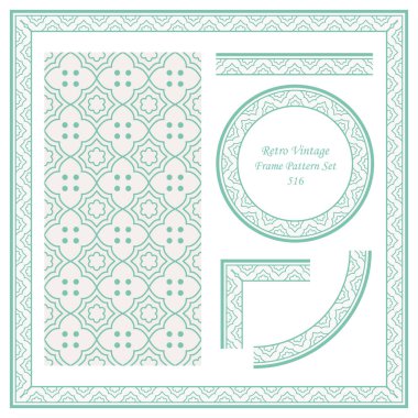 Vintage sınır Dikişsiz desen arka plan ayarlamak eğrisi çapraz nokta çerçeve satır çiçek, davet tebrik kartı veya Not şablonu tasarımı için ideal.