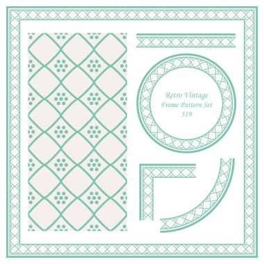 Vintage sınır Dikişsiz desen arka plan ayarlama onay elmas çapraz çerçeve nokta çiçek, davet tebrik kartı veya Not şablonu tasarımı için ideal.