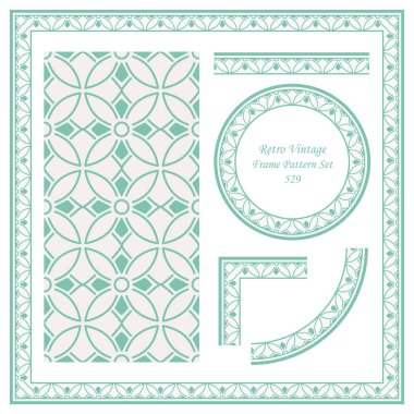 Eğri çapraz çerçeve satır çiçek, davet tebrik kartı veya Not şablonu tasarımı için ideal yuvarlak Vintage sınır Dikişsiz desen arka plan ayarlamak.