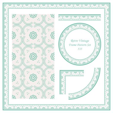Vintage sınır Dikişsiz desen arka plan eğrisi nokta çizgi çiçek, davet tebrik kartı veya Not şablonu tasarımı için ideal ayarla.