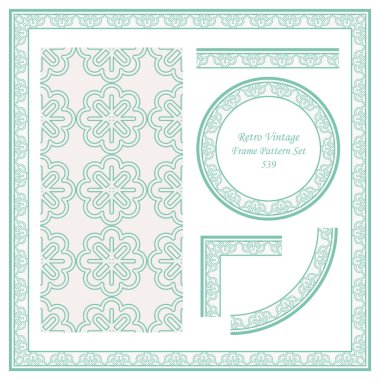 Vintage sınır Dikişsiz desen arka plan ayarlamak eğrisi çapraz çerçeve satır çiçek, davet tebrik kartı veya Not şablonu tasarımı için ideal.