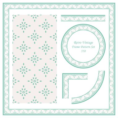 Vintage sınır Dikişsiz desen arka plan yuvarlak çapraz nokta çiçek, davet tebrik kartı veya Not şablonu tasarımı için ideal ayarla.