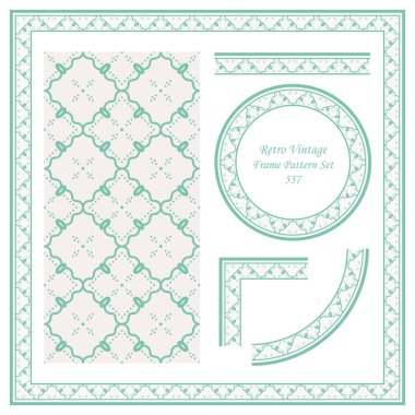 Vintage sınır Dikişsiz desen arka plan ayarlamak eğrisi dalga sarmal kontrol çapraz asma çerçeve noktalı çizgi, davet tebrik kartı veya Not şablonu tasarımı için ideal.