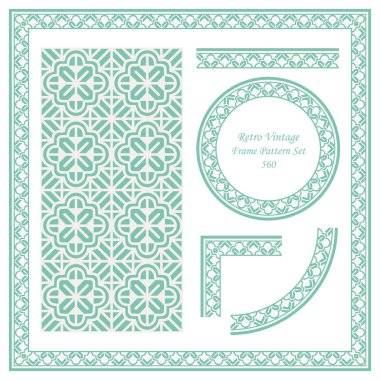 Vintage sınır Dikişsiz desen arka plan ayarlamak eğrisi geometri Çokgen çerçeve çiçek, davet tebrik kartı veya Not şablonu tasarımı için ideal çapraz.