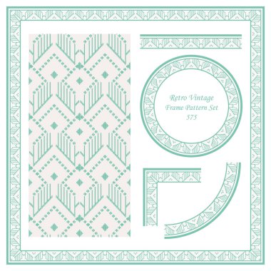 Vintage sınır Dikişsiz desen arka plan onay geometri çapraz dikiş çizgili çerçeve, davet tebrik kartı veya Not şablonu tasarımı için ideal ayarla.