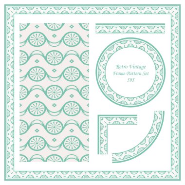 Eğri çiçek şerit, davet tebrik kartı veya Not şablonu tasarımı için ideal çapraz yuvarlak Vintage sınır Dikişsiz desen arka plan ayarlamak.