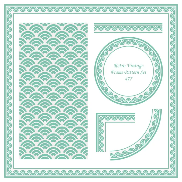 Vintage sınır Dikişsiz desen arka plan set yuvarlak eğrisi çapraz ölçek dalga, davet tebrik kartı veya Not şablonu tasarımı için ideal.