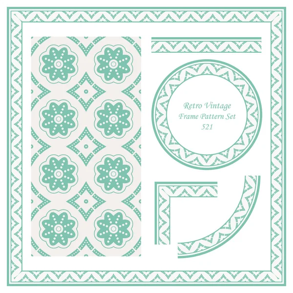 Vintage sınır Dikişsiz desen arka plan set yuvarlak eğrisi nokta çizgili çiçek çerçeve cross, davet tebrik kartı veya Not şablonu tasarım için ideal.