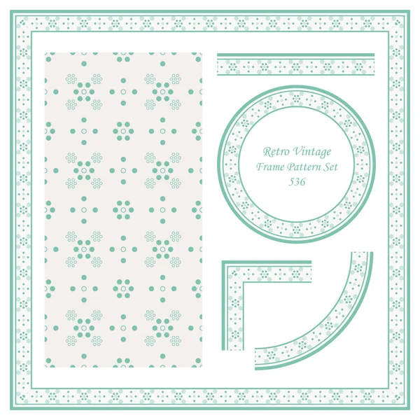 Vintage sınır Dikişsiz desen arka plan set yuvarlak nokta daire çapraz çiçek, davet tebrik kartı veya Not şablonu tasarımı için ideal.