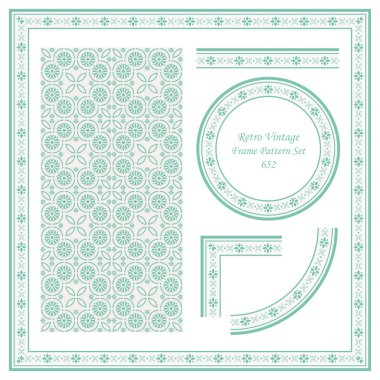 Eğri çapraz çerçeve satır çiçek, davet tebrik kartı veya Not şablonu tasarımı için ideal yuvarlak Vintage sınır Dikişsiz desen arka plan ayarlamak.