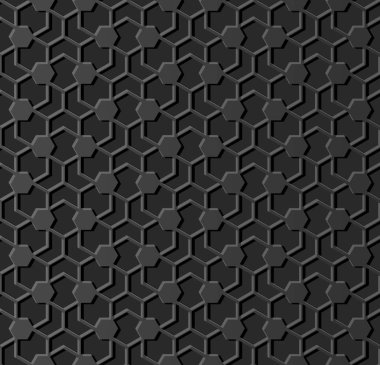 3D karanlık kağıt sanat İslam geometri çapraz desen sorunsuz arka plan, vektör şık dekorasyon desen arka plan web banner tebrik kartı tasarımı için